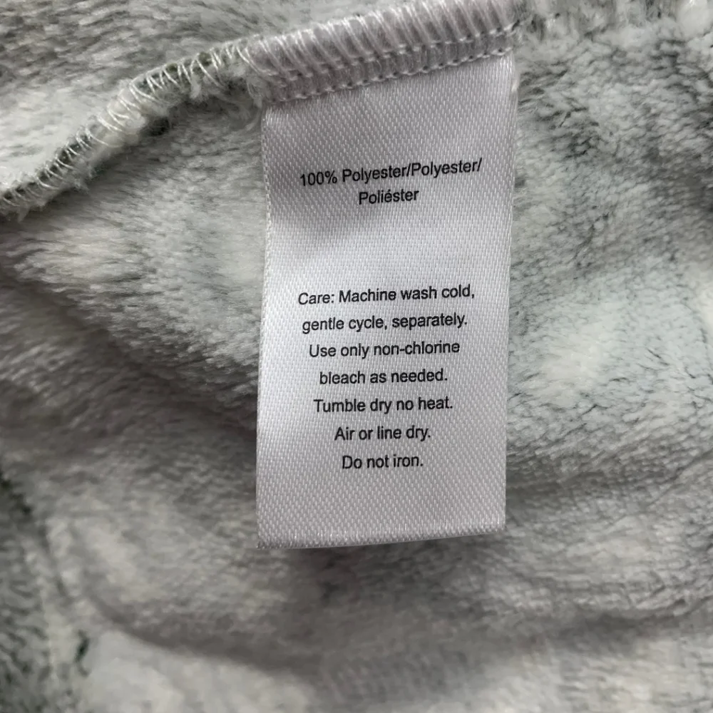 NWT Berkshire Blanket Co. Sz S Grey & Ivory Paisley Filigree Robe - Picture 7 of 7